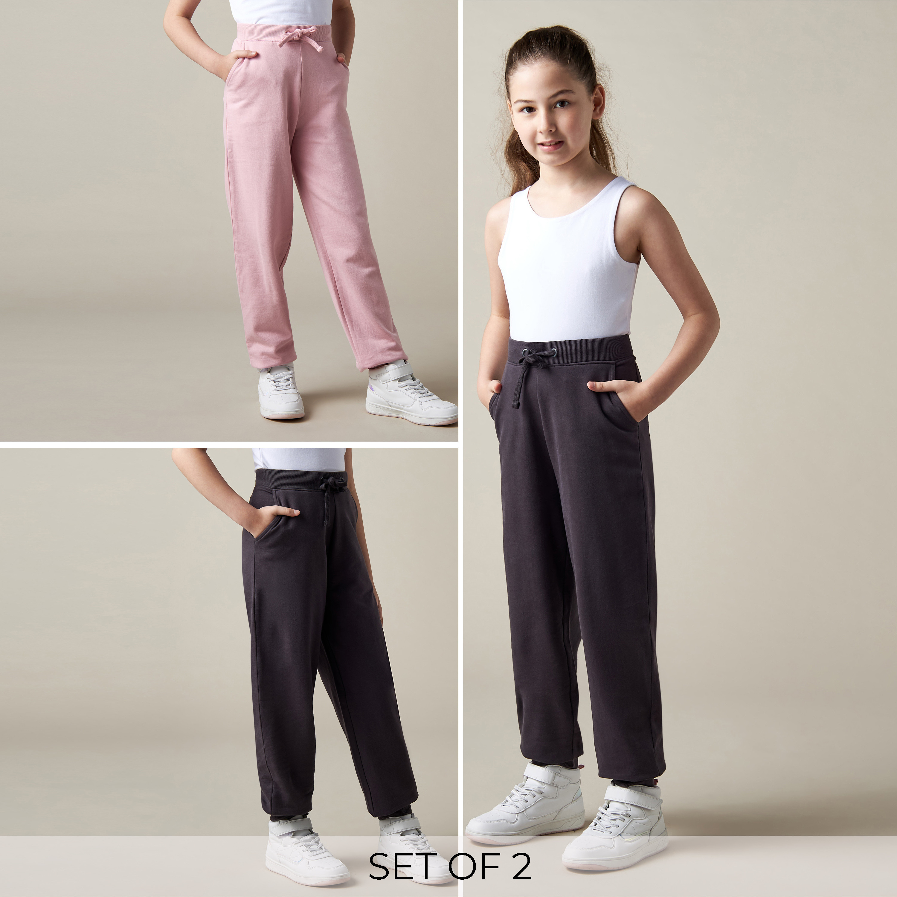 Girls best sale plain joggers