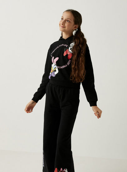 Minnie & Daisy Print Hoodie with Long Sleeves-Hoodies & Sweatshirts-image-0