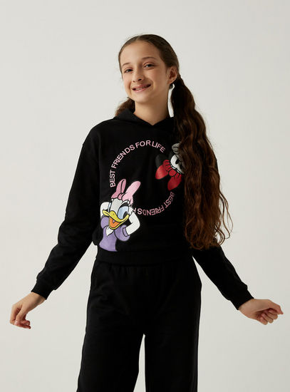 Minnie & Daisy Print Hoodie with Long Sleeves-Hoodies & Sweatshirts-image-1
