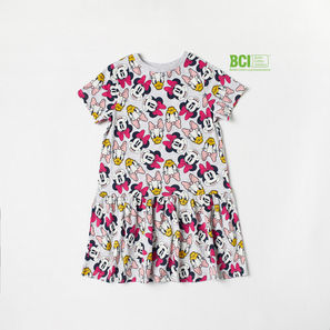 All-Over Minnie and Friends Print BCI Cotton A-line Dress