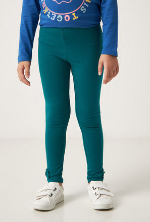 Bow Accented Legging with Elasticated Waistband