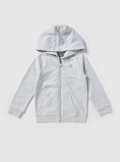 Solid Hooded Jacket with Long Sleeves and Pockets