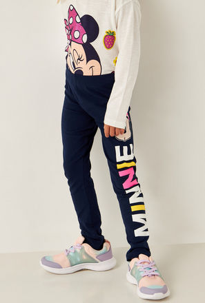 Minnie Mouse Print Leggings with Elasticised Waistband