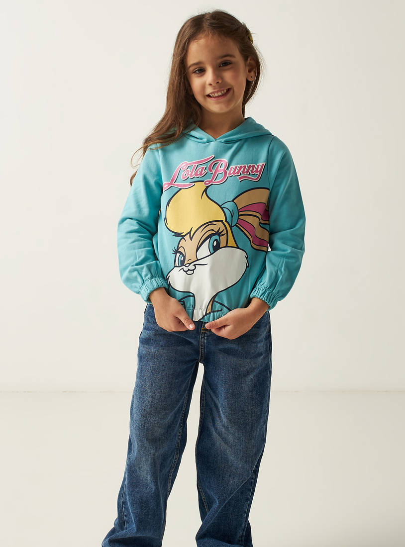 Lola Bunny Print Hoodie with Long Sleeves-Hoodies & Sweatshirts-image-0