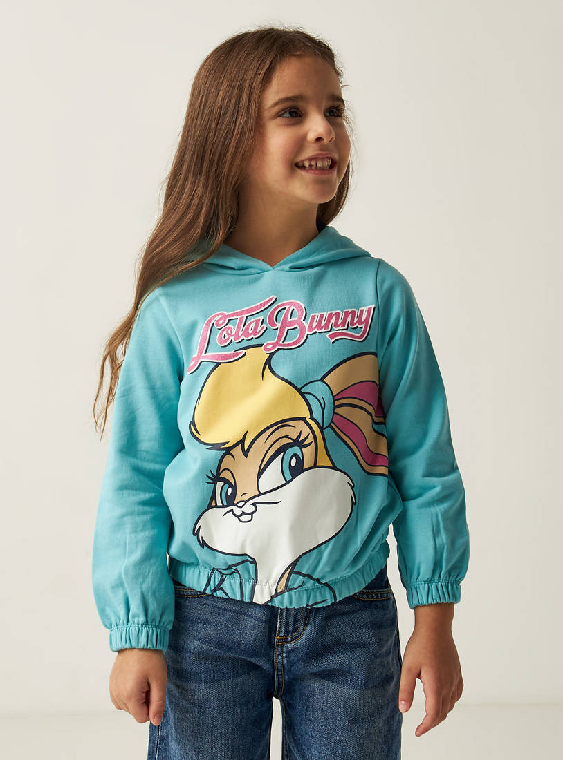 Lola Bunny Print Hoodie with Long Sleeves-Hoodies & Sweatshirts-image-1