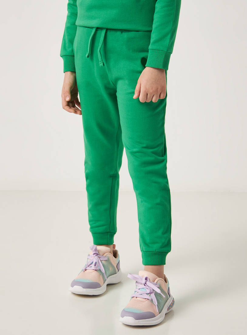 Solid Jogger with Drawstring Closure and Pockets-Trousers-image-1