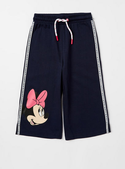 Minnie Mouse Print Culottes with Drawstring Closure