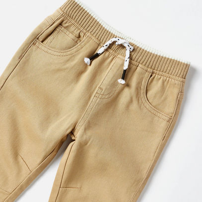 Solid Pants with Drawstring Closure and Pockets