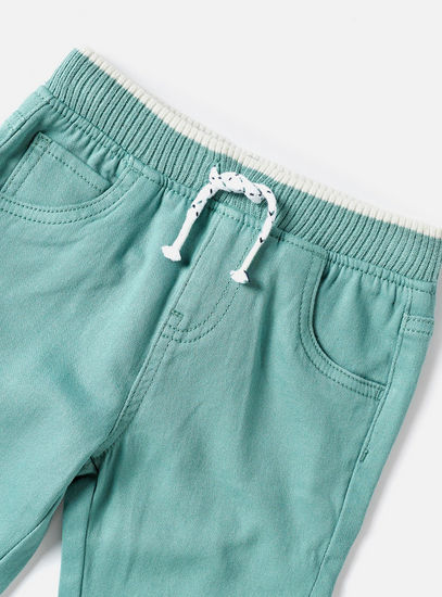 Solid Pants with Drawstring Closure and Pockets