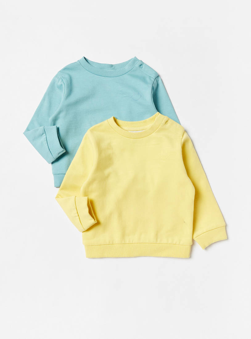 Pack of 2 - Plain Round Neck Sweatshirt with Long Sleeves-Hoodies & Sweatshirts-image-0