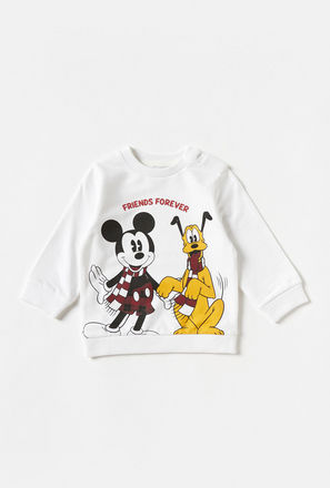 Mickey and Friends Print Crew Neck Sweatshirt with Long Sleeves