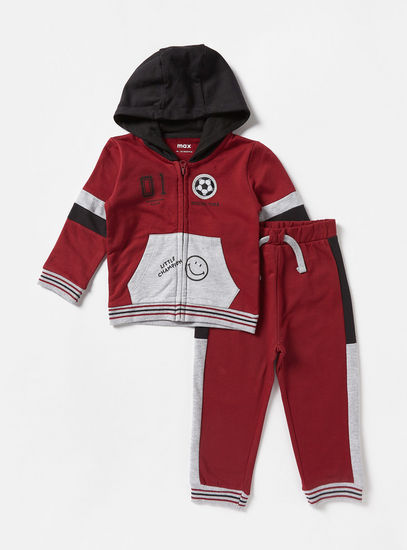 Printed Hooded Sweatshirt and Joggers Set-Sets & Outfits-image-0