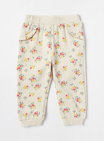Floral Print Joggers with Elasticated Waistband