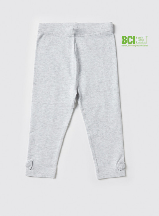 Bow Accented BCI Cotton Leggings with Elasticated Waistband