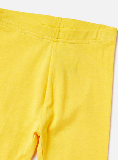 Bunny Print BCI Cotton Leggings with Elasticated Waistband-Leggings & Jeggings-image-1