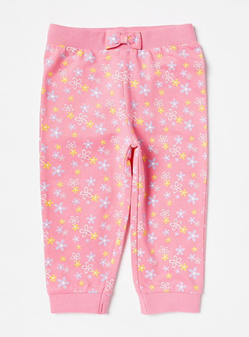 Set of 2 - Printed Jogger with Bow Accent-Trousers-image-1