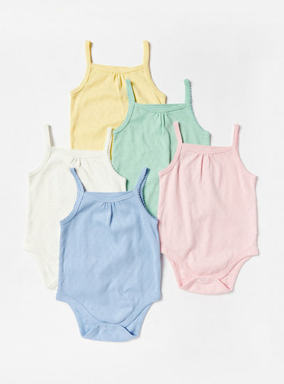 Set of 5 - Solid Bodysuit with Spaghetti Straps