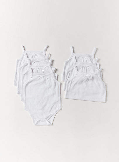 Set of 7 - Solid Bodysuit with Spaghetti Straps-Rompers-image-0