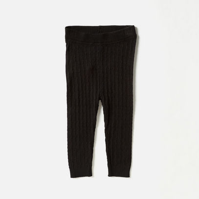 Ribbed BCI Cotton Sweater Leggings with Elasticised Waistband