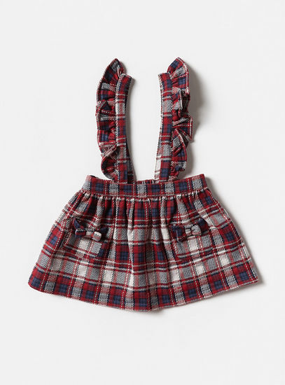 Checked Pinafore Dress and Long Sleeve Top Set-Sets & Outfits-image-1