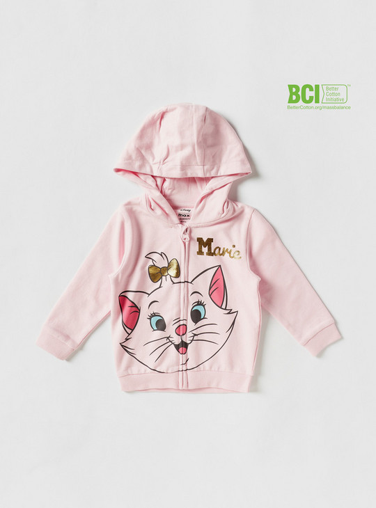 Marie Foil Print BCI Cotton Hooded Jacket with Long Sleeves