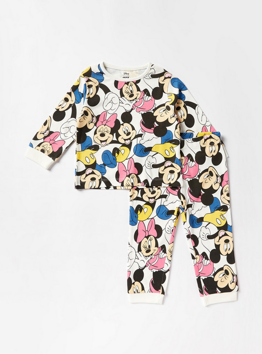 All-Over Mickey and Minnie Mouse Print T-shirt and Pyjama Set