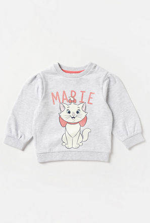 Marie Print Sweatshirt with Round Neck and Long Sleeves
