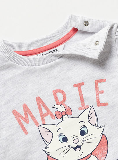Marie Print Sweatshirt with Round Neck and Long Sleeves