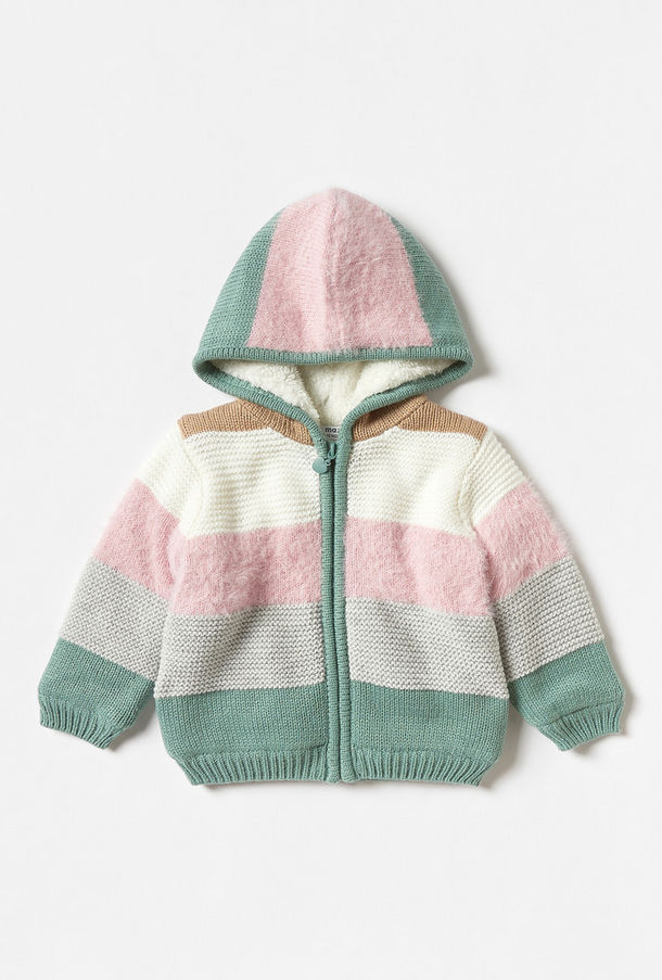 Striped Zip Through Jacket with Hood and Zip Closure-undefined-3