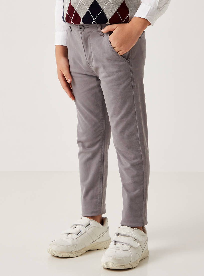 Solid Chino Pants with Pockets-Trousers-image-0