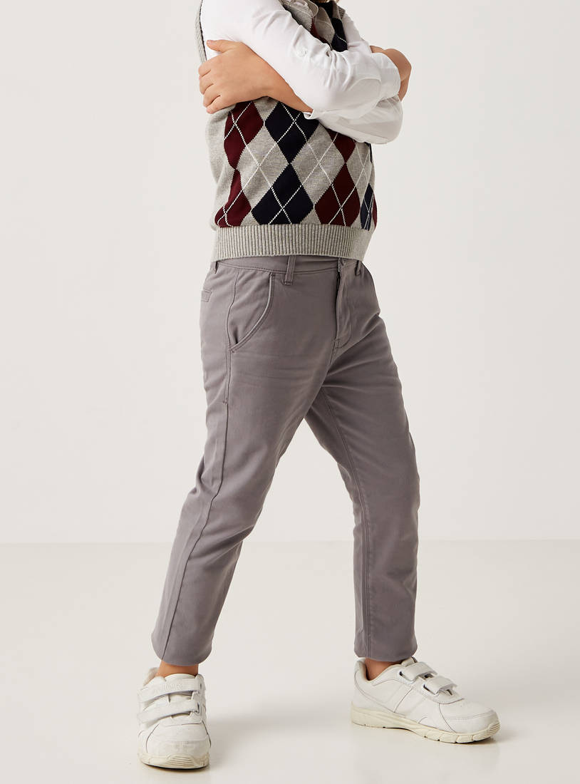 Solid Chino Pants with Pockets-Trousers-image-1