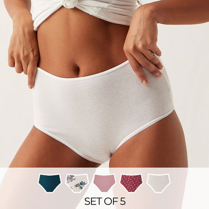 Set of 5 - Assorted Full Briefs with Elasticised Waistband