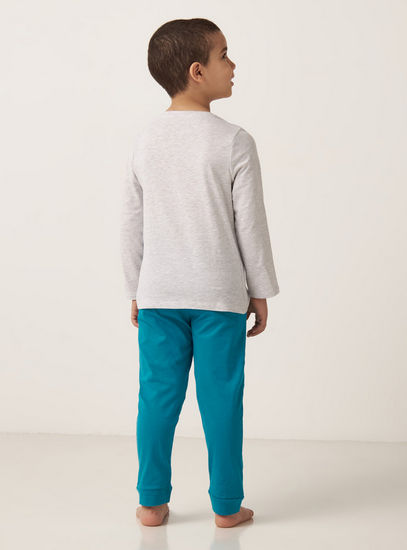 Dinosaur Print BCI Cotton T-shirt and Elasticated Pyjama Set