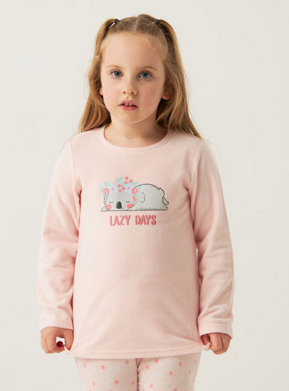Koala Print Long Sleeves T-shirt and Pyjama Set
