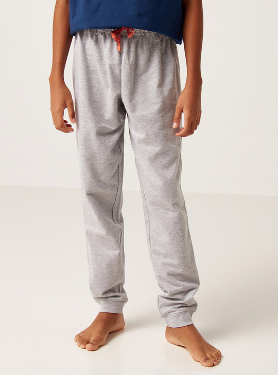 Printed Short Sleeves T-shirt and Drawstring Pyjamas Set
