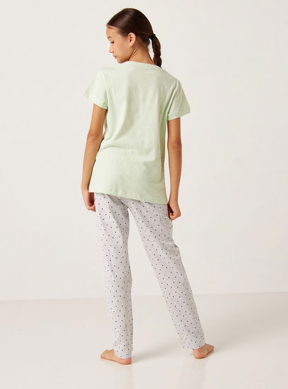 Thumper Print Short Sleeves T-shirt and Elasticated Pyjama Set
