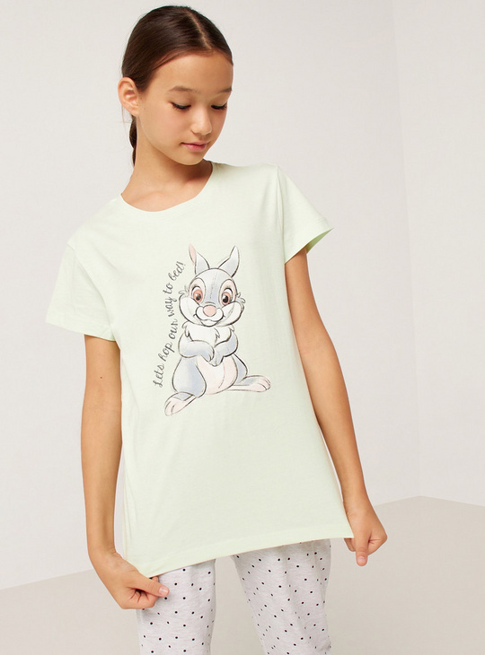 Thumper Print Short Sleeves T-shirt and Elasticated Pyjama Set