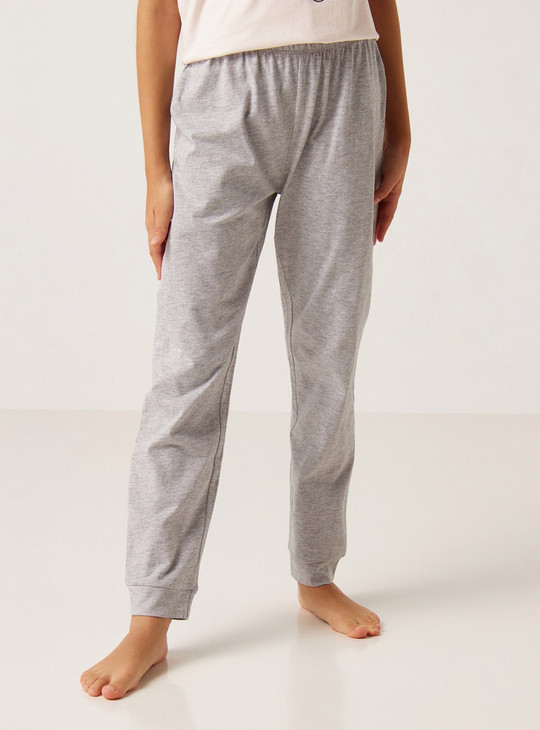 Lilo & Stitch Print Round Neck T-shirt and Full Length Pyjama Set