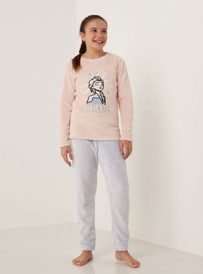 Frozen Print Long Sleeves T-shirt and Pyjama Set