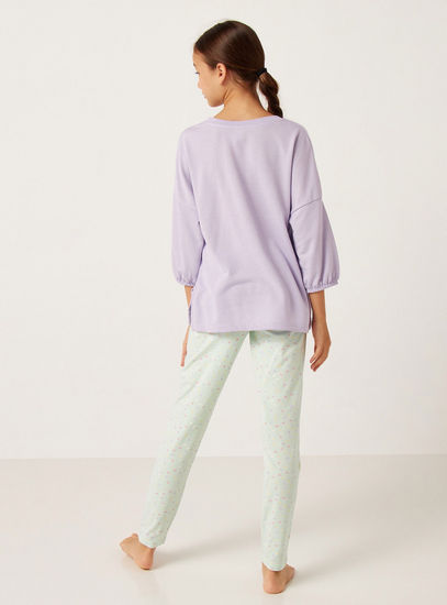 All Over Print T-shirt and Full Length Pyjama Set