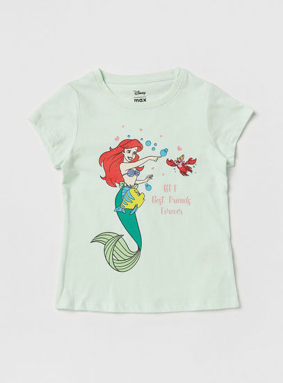 Ariel Print Short Sleeves T-shirt and Elasticated Pyjama Set