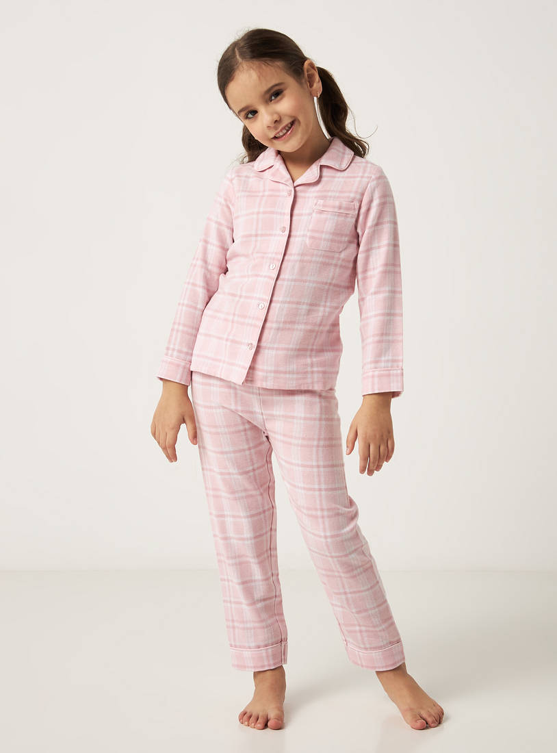 Checked Flannel Shirt and Pyjama Set-Pyjama Sets-image-0