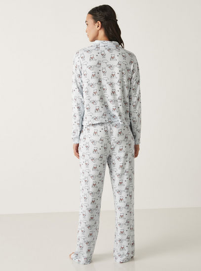 All Over Winnie the Pooh Print Shirt and Pyjama Set-Pyjama Sets-image-1