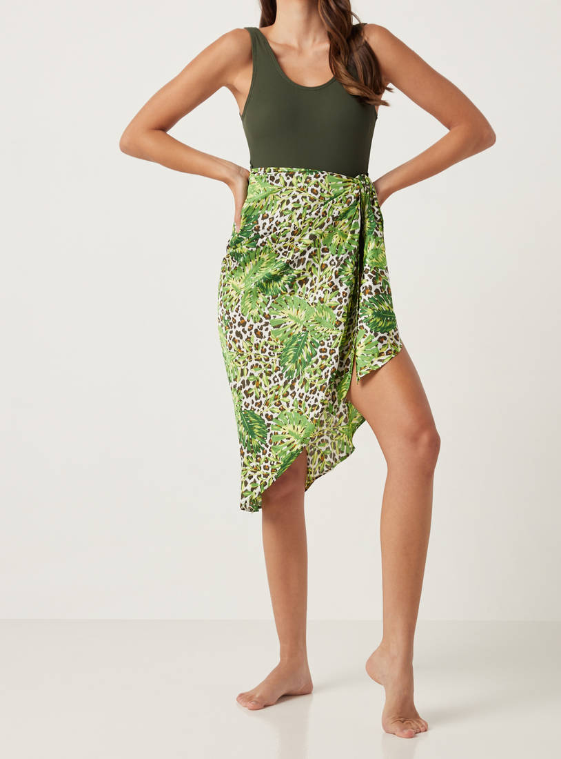 Printed Sarong Skirt-Swimwear-image-0
