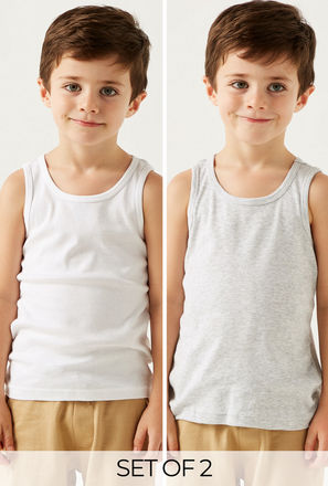 Set of 2 - Solid Vest with Round Neck