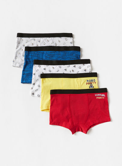 Set of 5 - Printed Trunk with Elasticated Waistband-Briefs-image-0