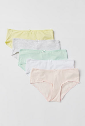 Set of 5 - Solid Brief with Elasticated Waistband-mxkids-girlstwotoeightyrs-clothing-underwear-briefs-3