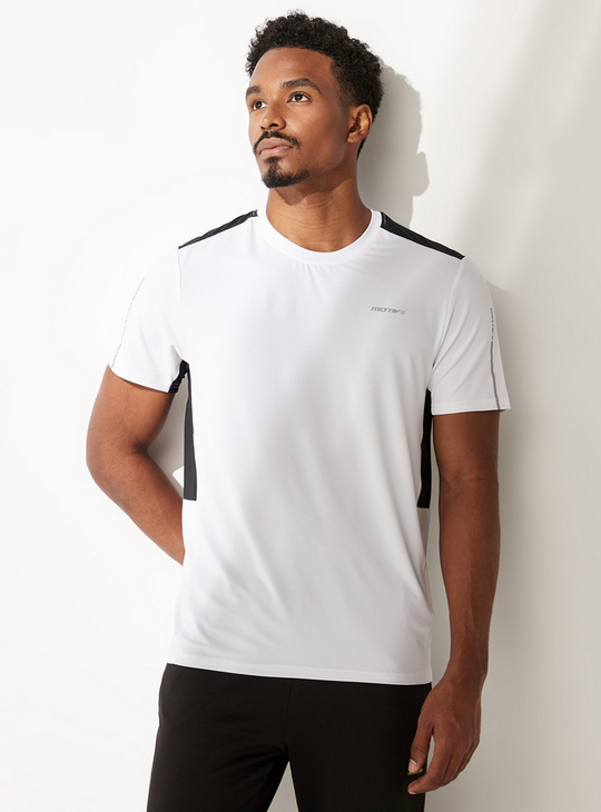 Colourblock Crew Neck T-shirt with Short Sleeves