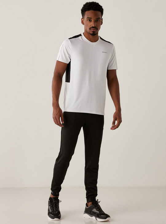 Colourblock Crew Neck T-shirt with Short Sleeves