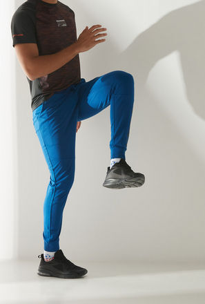 Typographic Print Joggers with Drawstring Closure and Pockets
